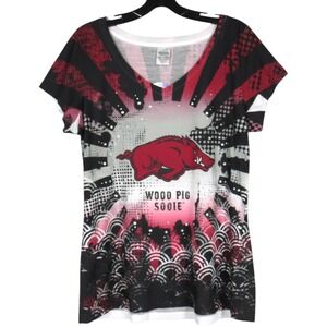 NWT CREATIVE APPAREL CONCEPTS Knit WOOO PIG SOOIE ARKANSAS RAZORBACKS T-Shirt XL